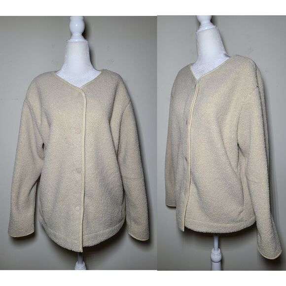 NWT|Joie Tan Sherpa Fleece Button Jacket, MEDIUM - Picture 5 of 8